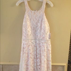 Rhinestone embellished lace dress NWT